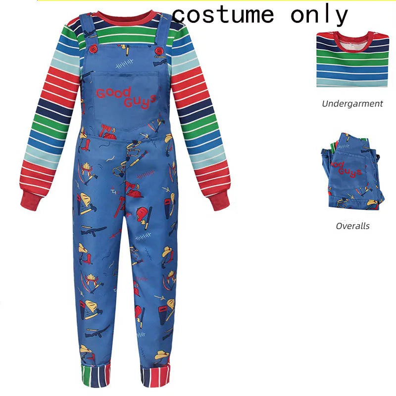 Déguisement Chucky Enfant Salopette Good Guys et Rayures