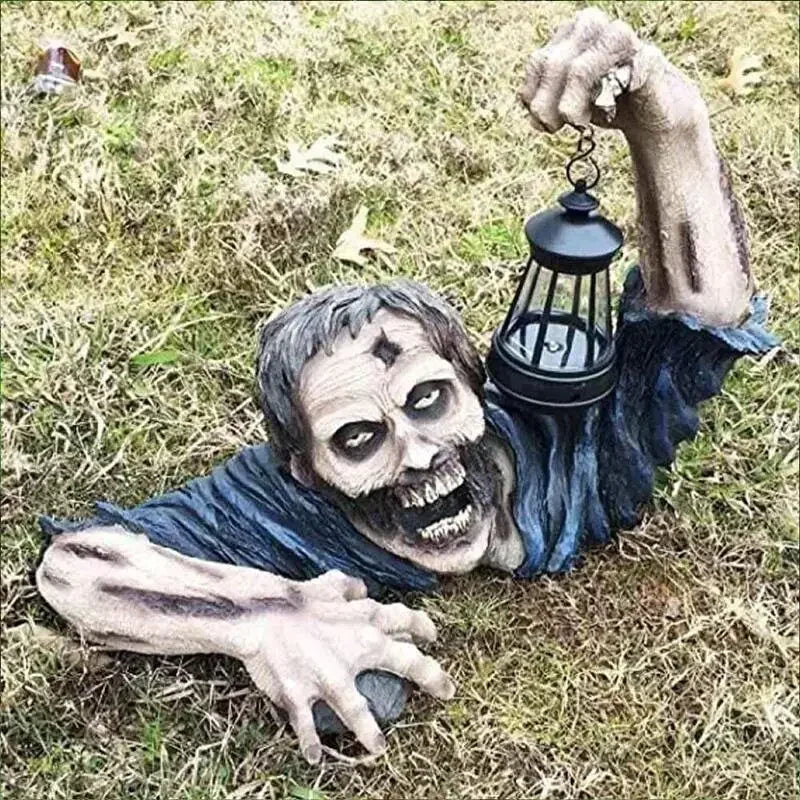 Figurine Zombie Horreur de Jardin avec Lanterne