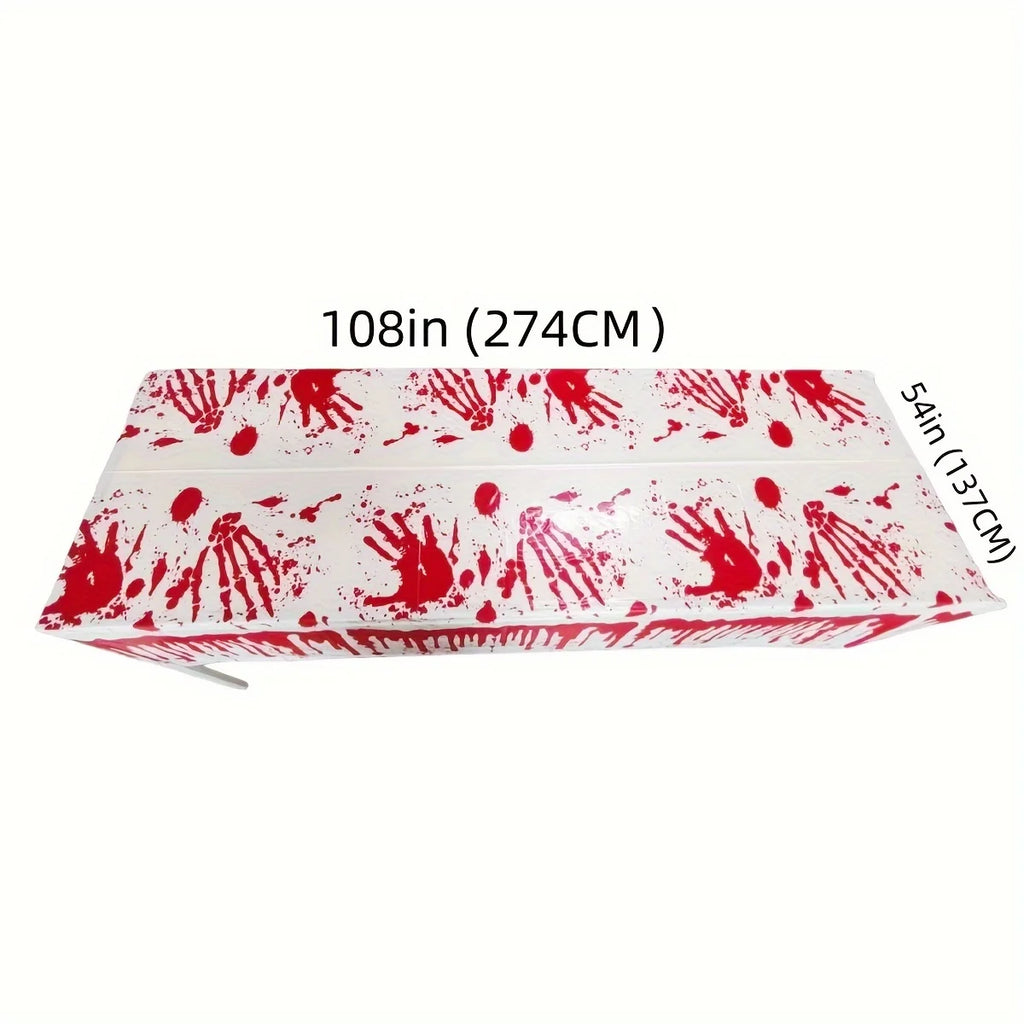 Nappe d'Halloween Blanche et Rouge Sang