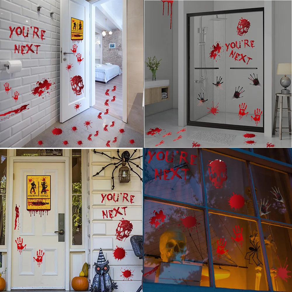 Autocollants d'Halloween Horreur "You're Next" et Mains