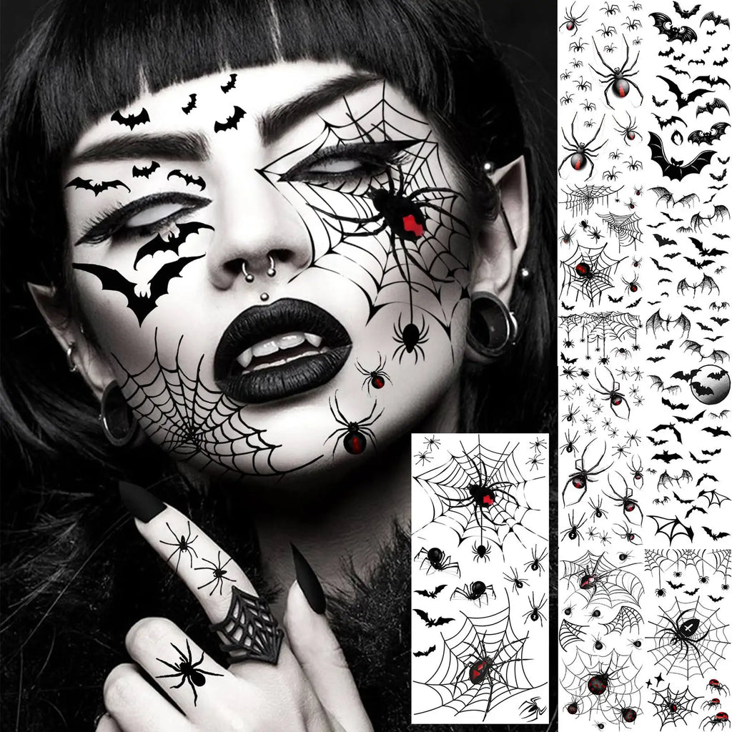 Tatouage Temporaire de Visage Calavera Fleuri