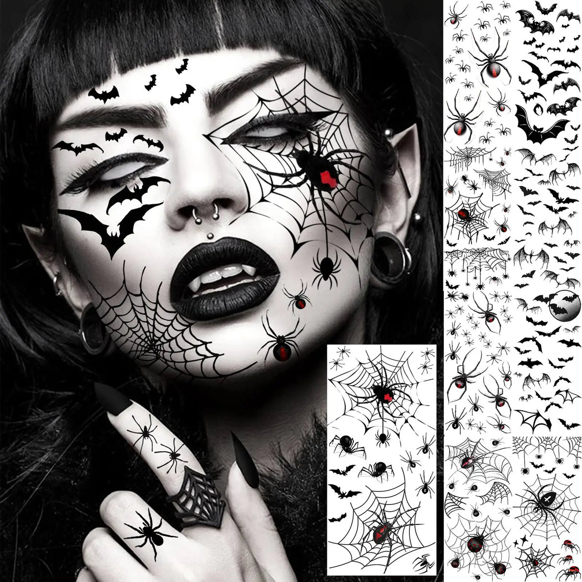 Tatouage Temporaire de Visage Calavera Fleuri