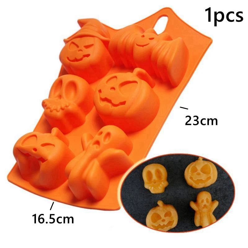 Moule en Silicone d'Halloween à Citrouille et Fantôme