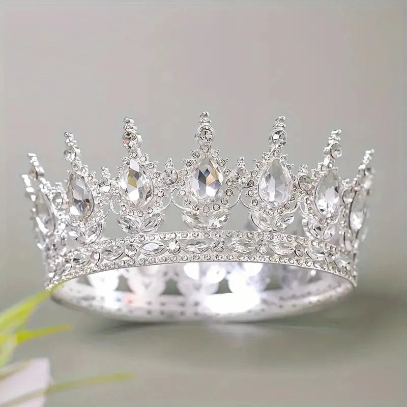 Parure Noire Couronne, Collier et Boucles Goutte