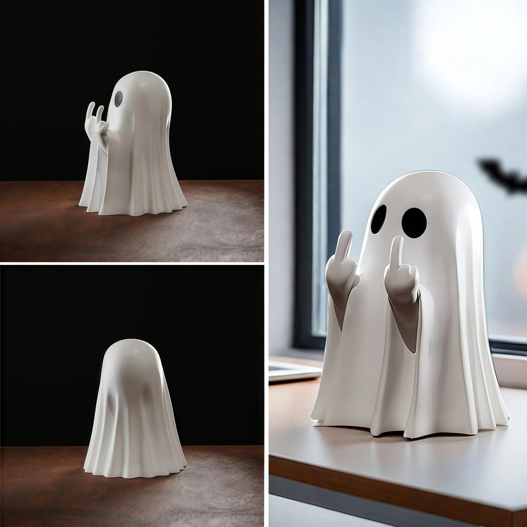 Figurine Fantôme Blanc en Résine Geste Impertinent