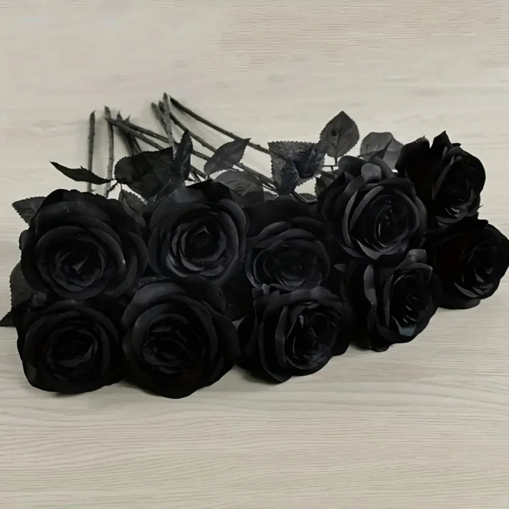 Bouquet de Roses Artificielles Noires Modernes