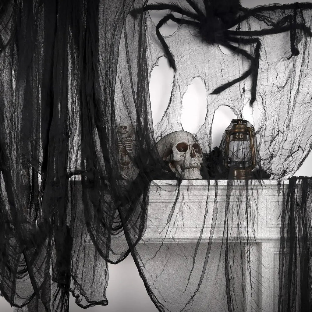 Gaze Noire Déchirée d'Halloween – 12 Pièces