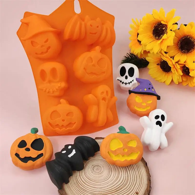 Moule en Silicone d'Halloween à Citrouille et Fantôme