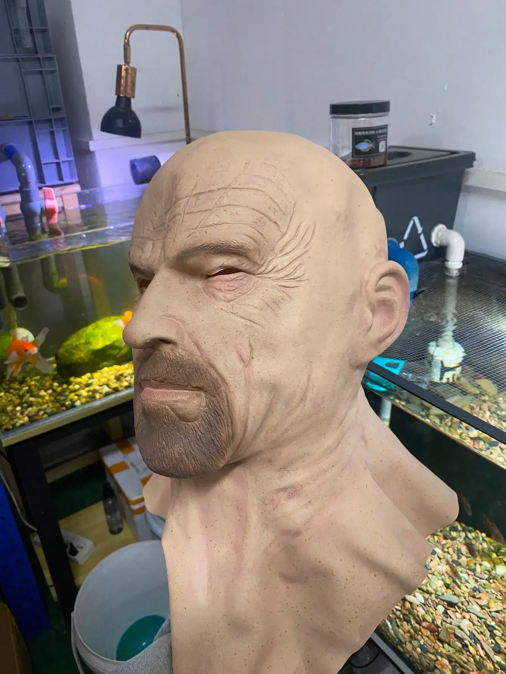 Masque Réaliste en Silicone de Vieil Homme Chauve