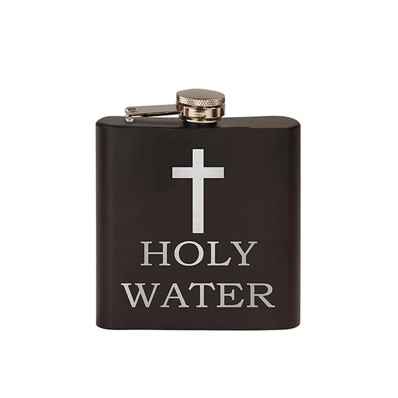 Flasque en Métal Noir Mat « Holy Water »