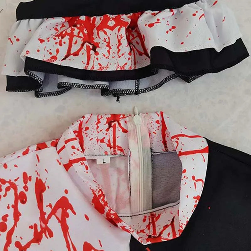 Déguisement de Clown Horreur Bicolore Sanglant et Masque