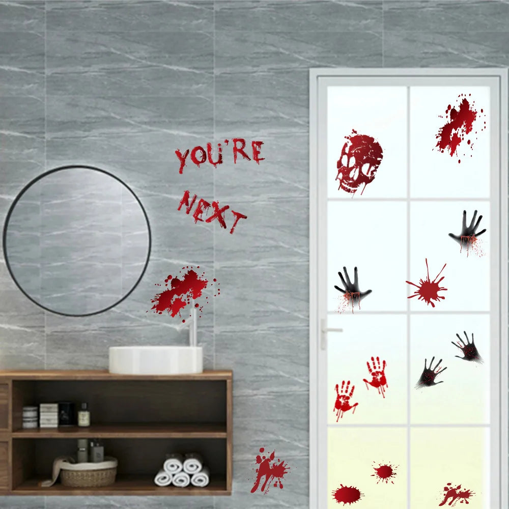 Autocollants d'Halloween Horreur "You're Next" et Mains