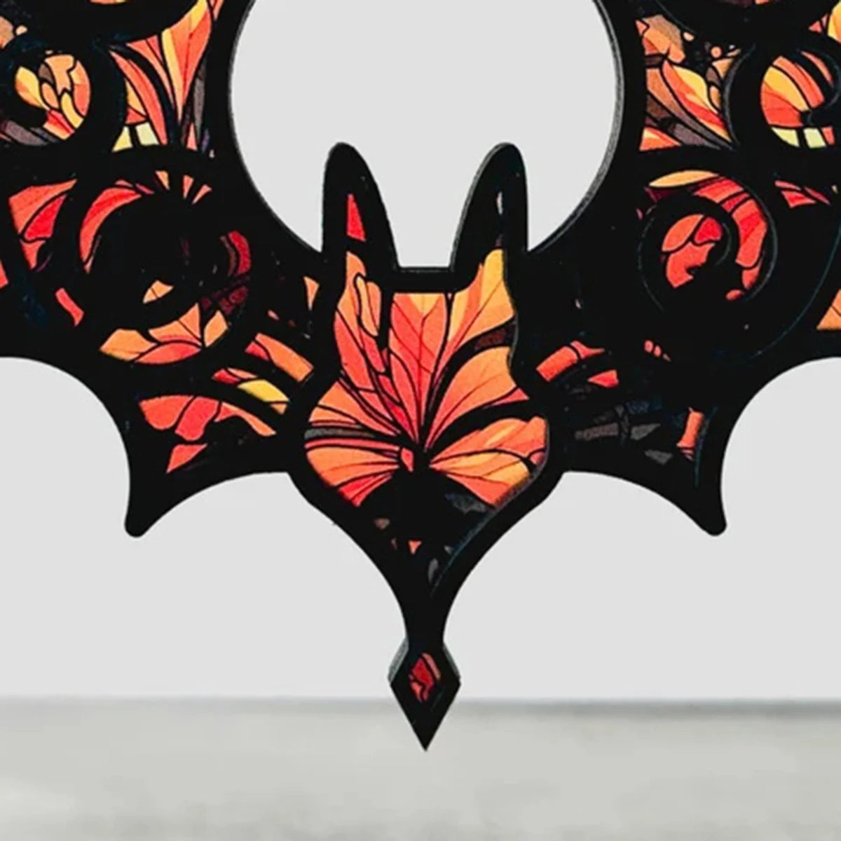 Attrape-Soleil Chauve-Souris aux Motifs Vitrail Vifs