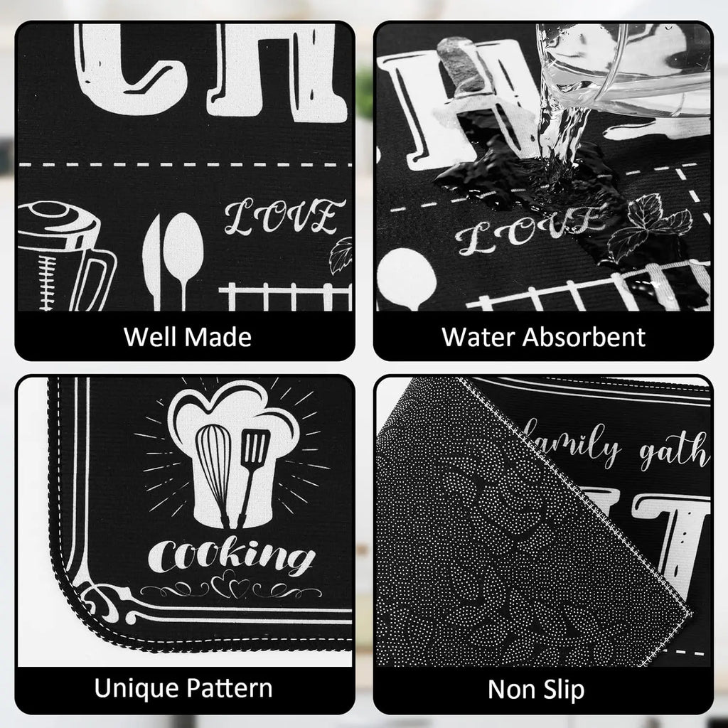Tapis de Cuisine Noir "Witch's Kitchen" à Chaudron