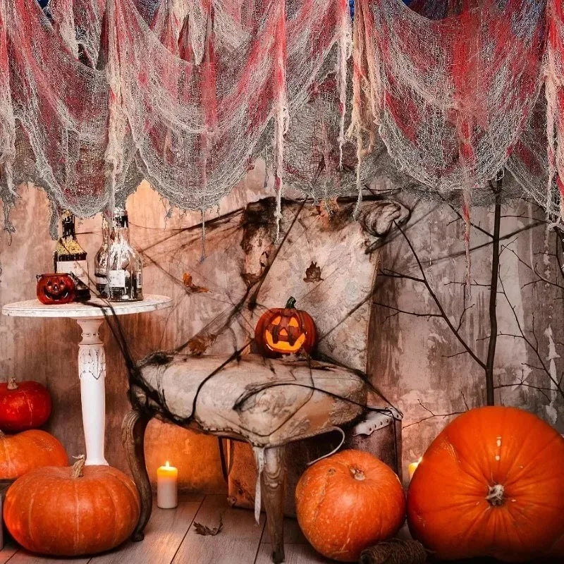Voile Déchiré Sanglant de 20 Mètres pour Halloween