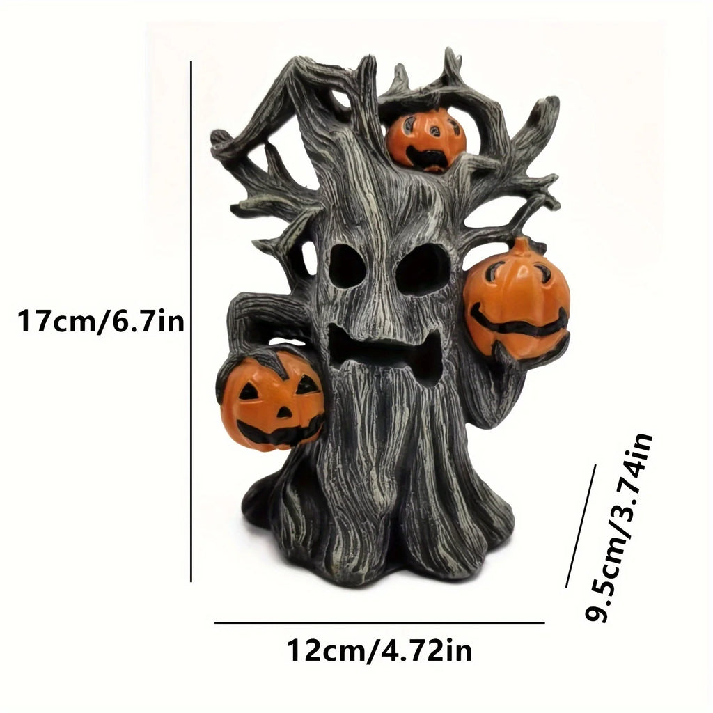 Décoration d'Arbre Hanté avec Citrouilles Jack-o'-Lantern