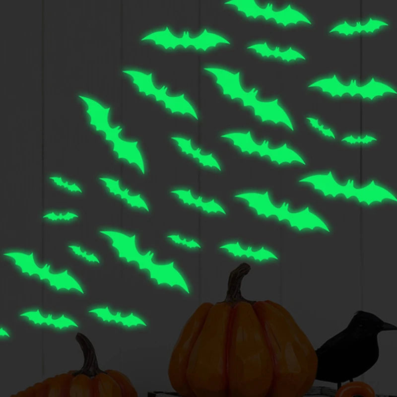 Stickers Muraux Chauves-Souris Vert Néon Halloween