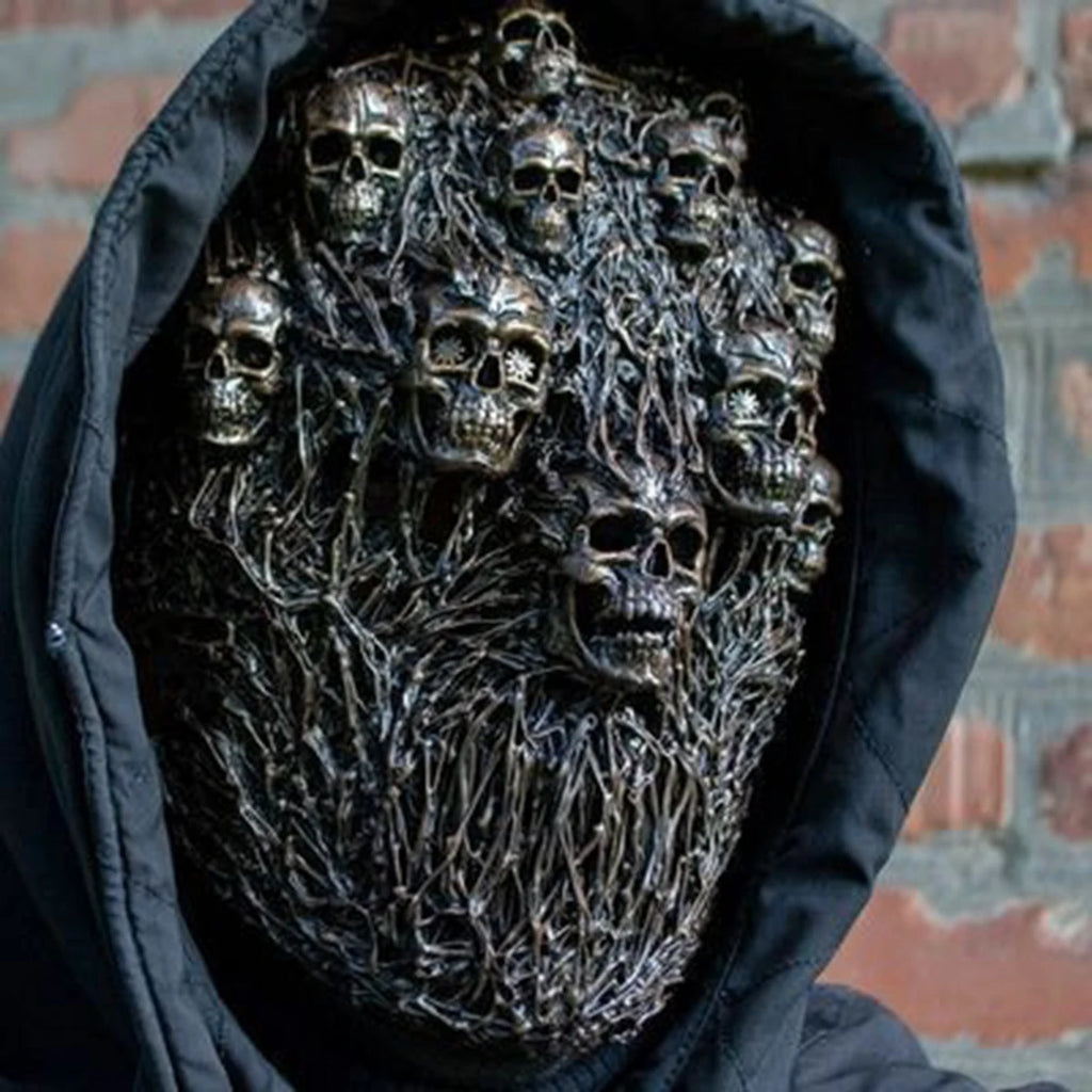 Masque d'Horreur en Résine à Crânes et Branchages