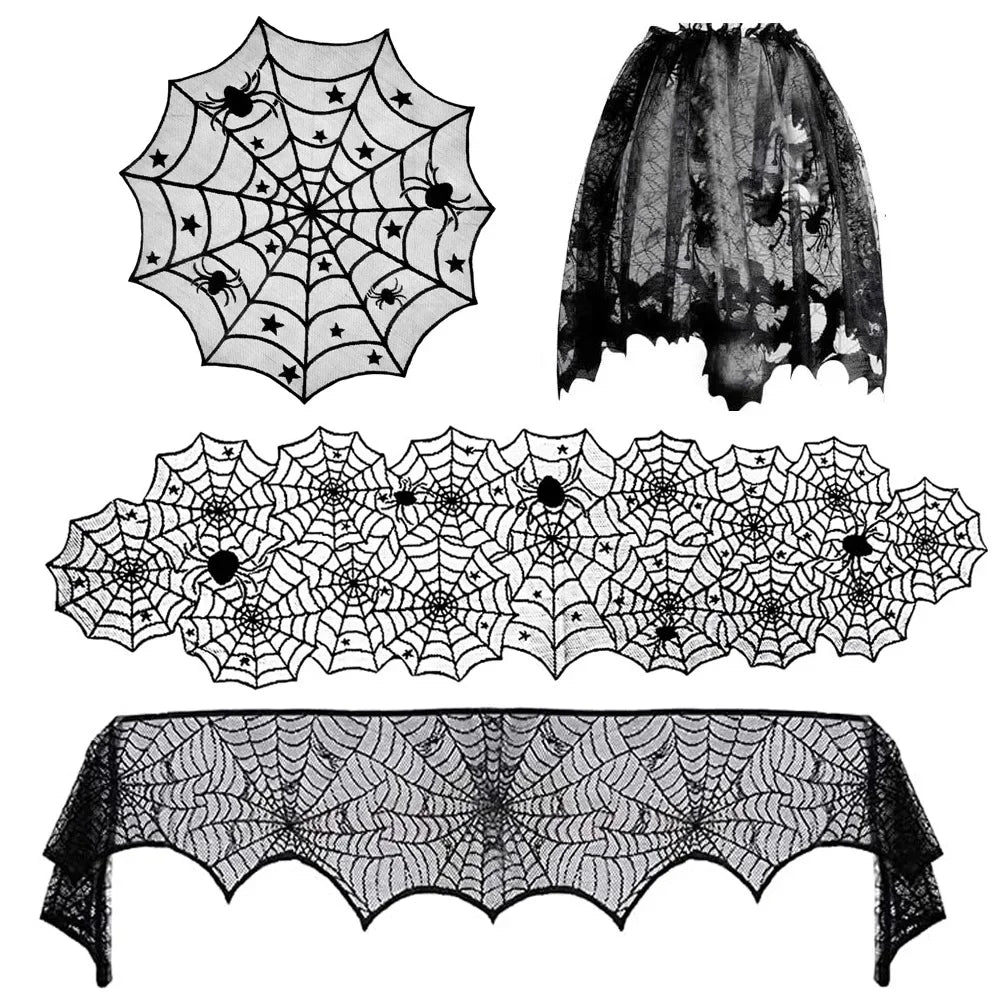 Kit de Décoration Halloween Toiles d'Araignée et Chauves-Souris