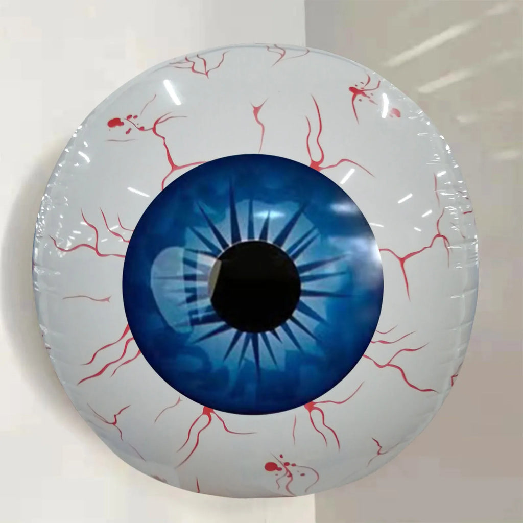 Œil Gonflable d'Halloween Géant à Veines Rouges