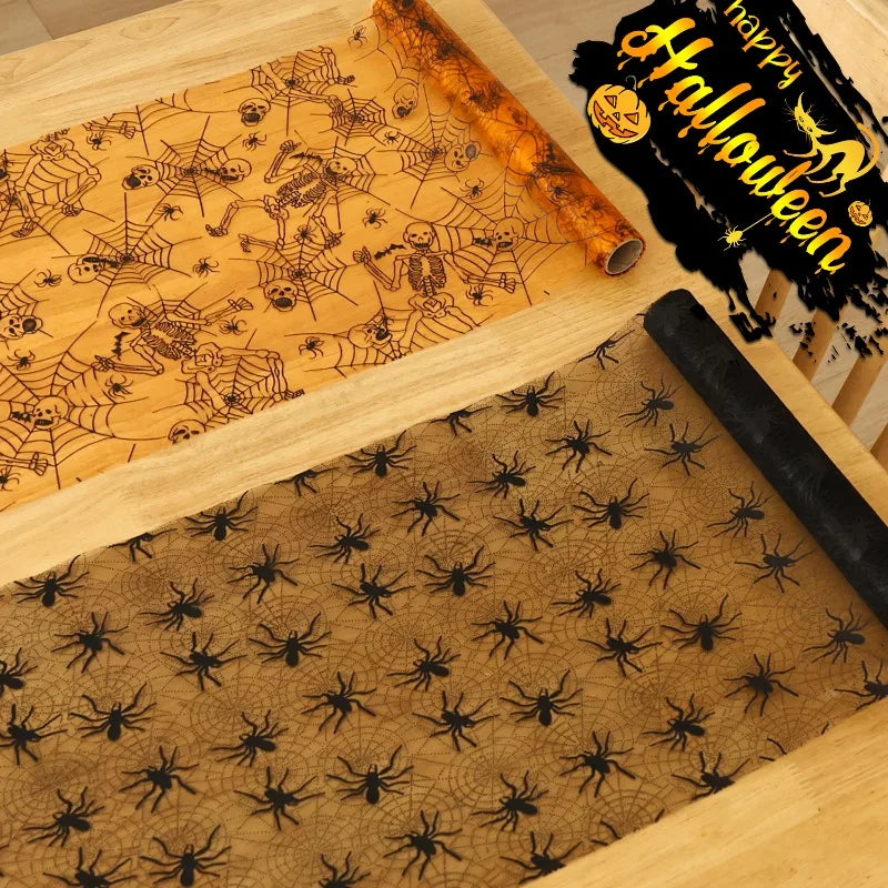 Lot de 6 Rouleaux d'Étoffes d'Halloween Toiles d'Araignée