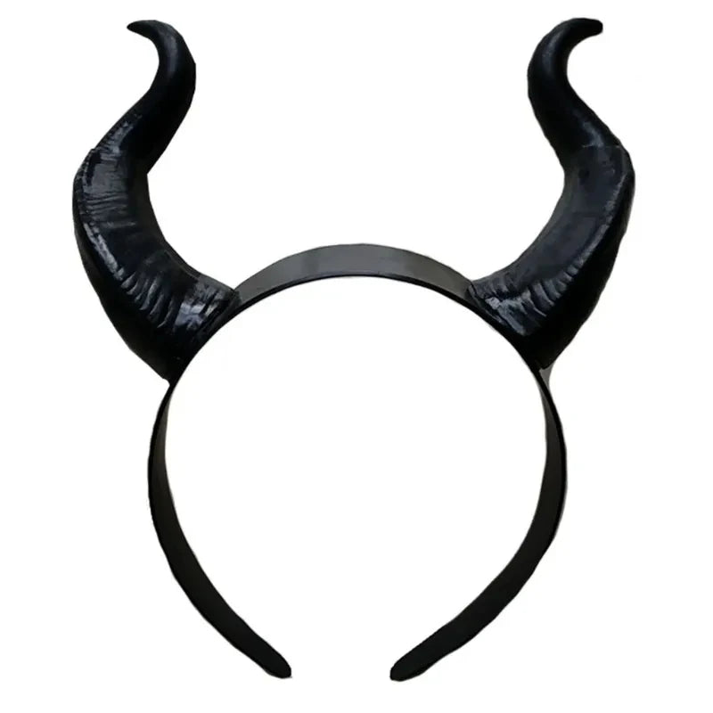 Serre-tête Noir à Cornes de Diablesse Pointues