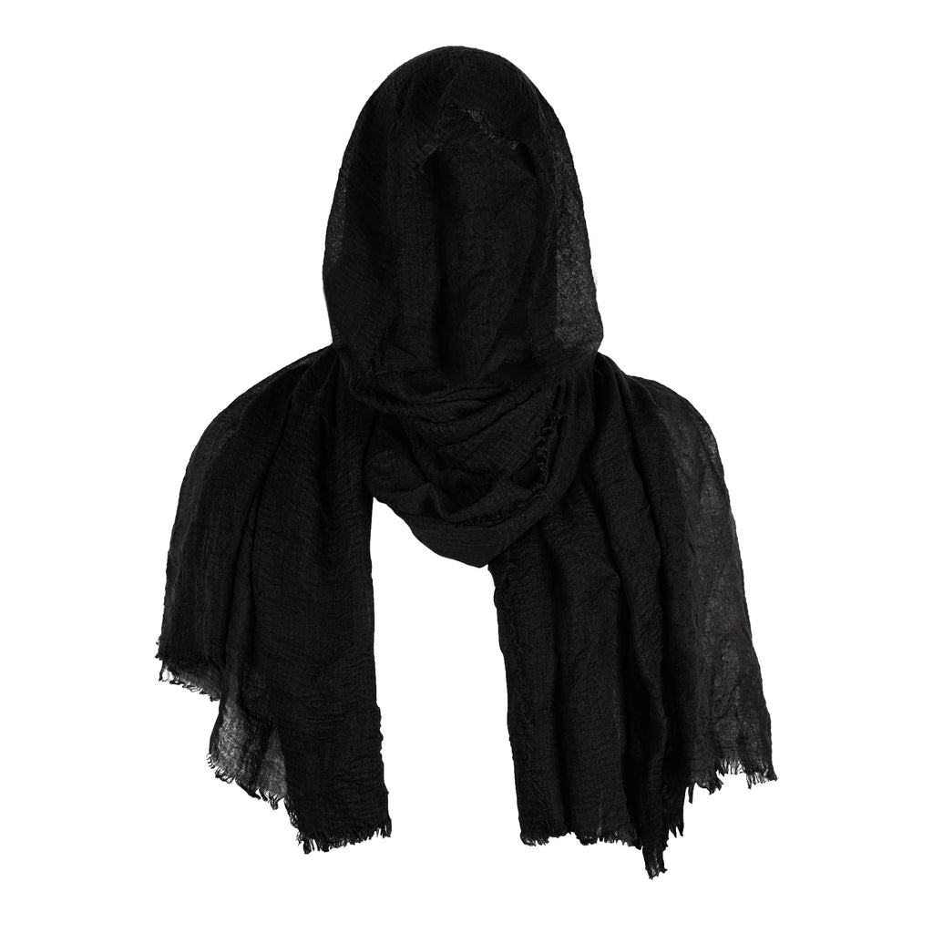 Foulard à Capuche en Tissu Froissé Marron Foncé