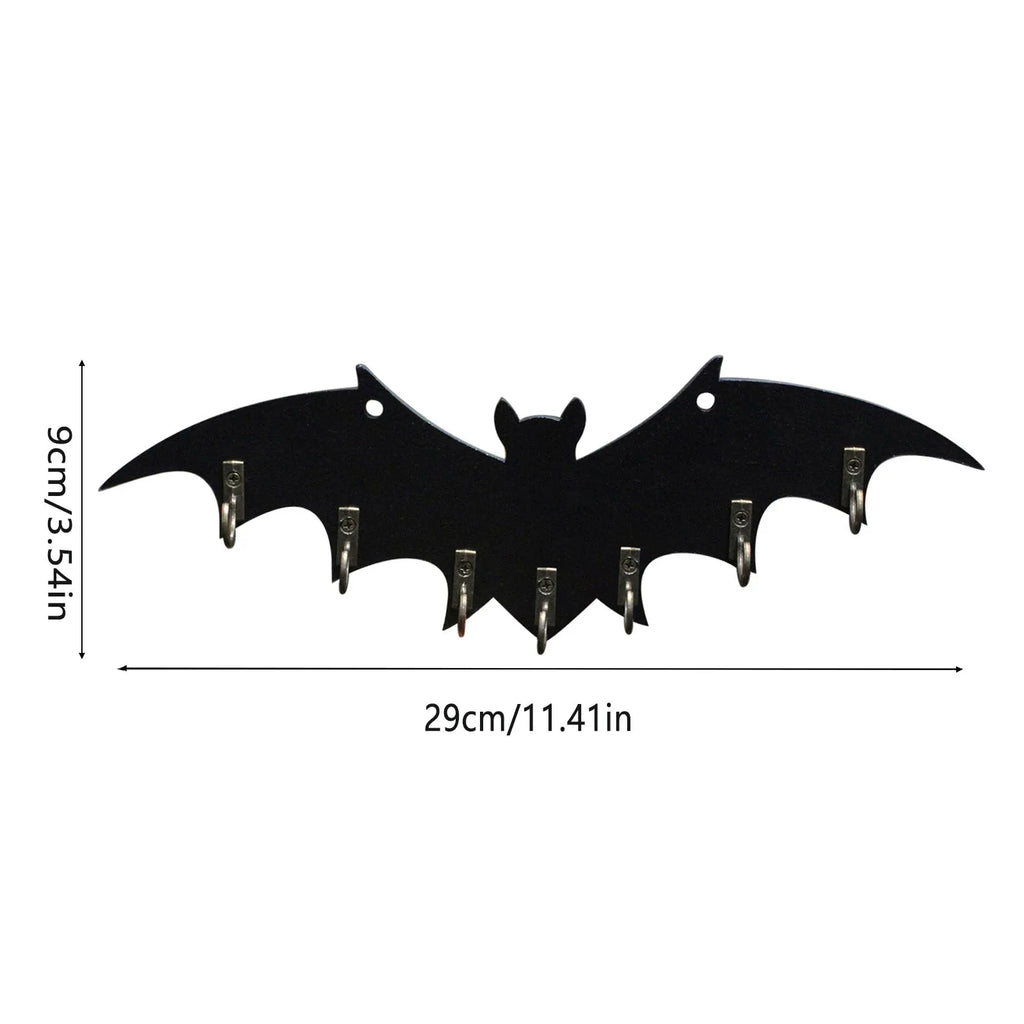 Patère Murale Chauve-Souris Noire en Métal