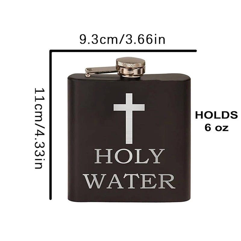 Flasque en Métal Noir Mat « Holy Water »