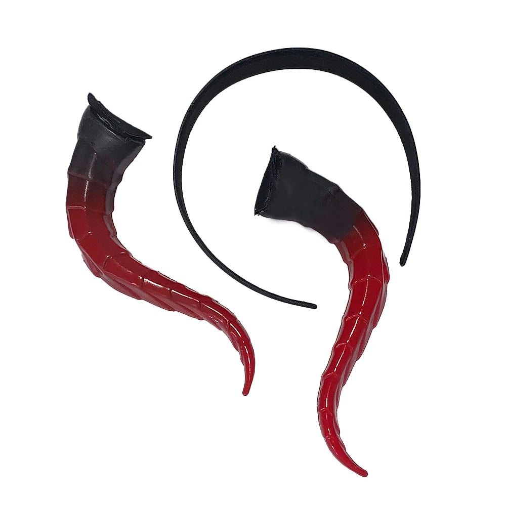 Serre-tête à Cornes de Démon Rouges Dégradées