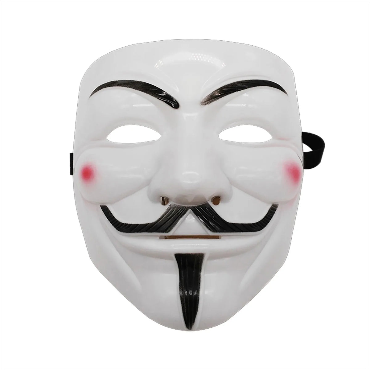 Masque Guy Fawkes Blanc à Moustache et Joues Rouges