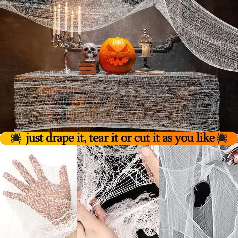 Gaze Effrayante Blanche Déchirée pour Halloween