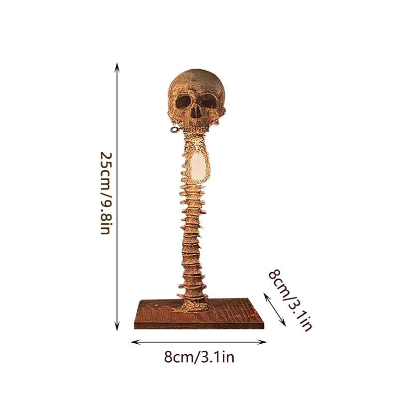 Lampe de Table Crâne et Colonne Vertébrale Vieillie