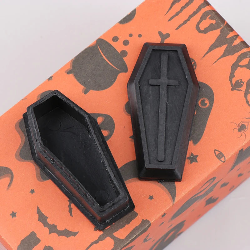 Mini Boîte Cercueil Noire à Croix pour Halloween