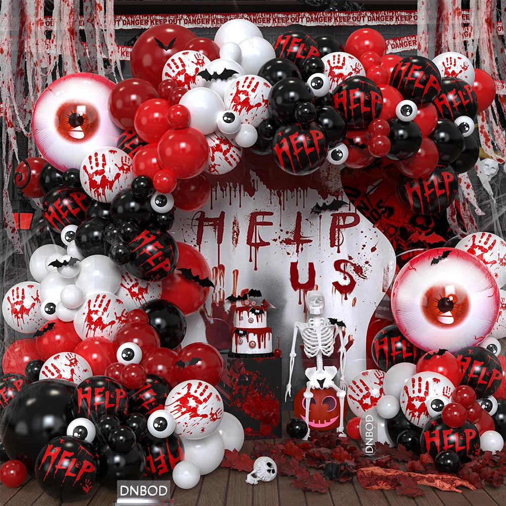 Arche de Ballons d'Halloween Sanglants Yeux et HELP