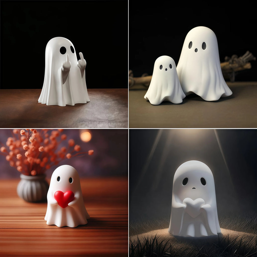 Figurine Fantôme Blanc en Résine Geste Impertinent