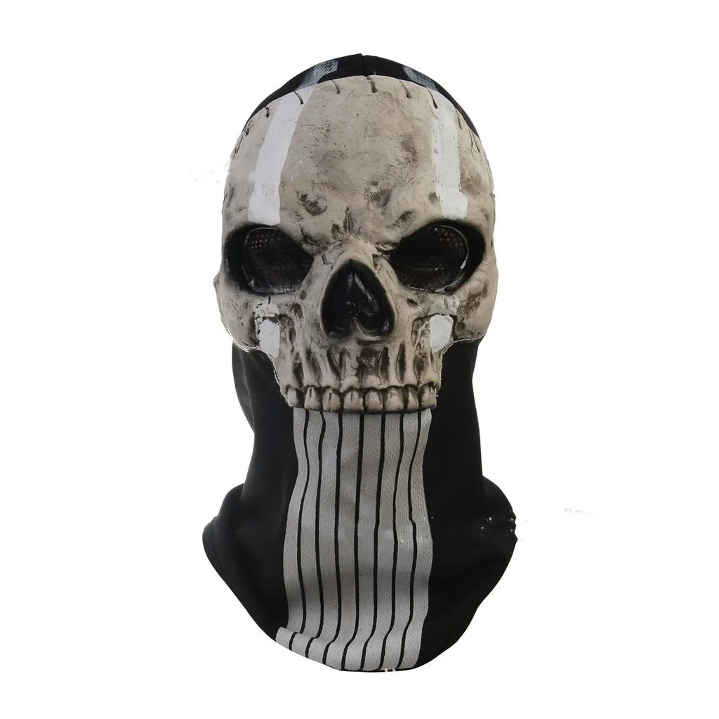Masque Cagoule Crâne Vieilli à Marques Blanches