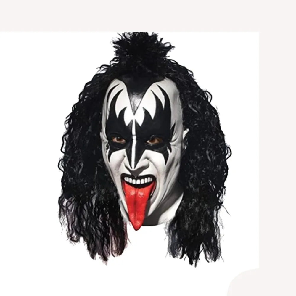 Masque Perruque Le Démon de KISS Noir Rouge