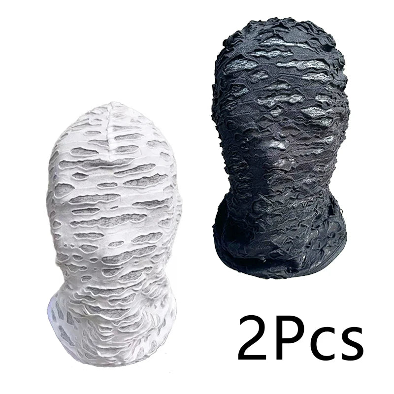 Masque Intégral Noir en Tissu Effet Déchiré