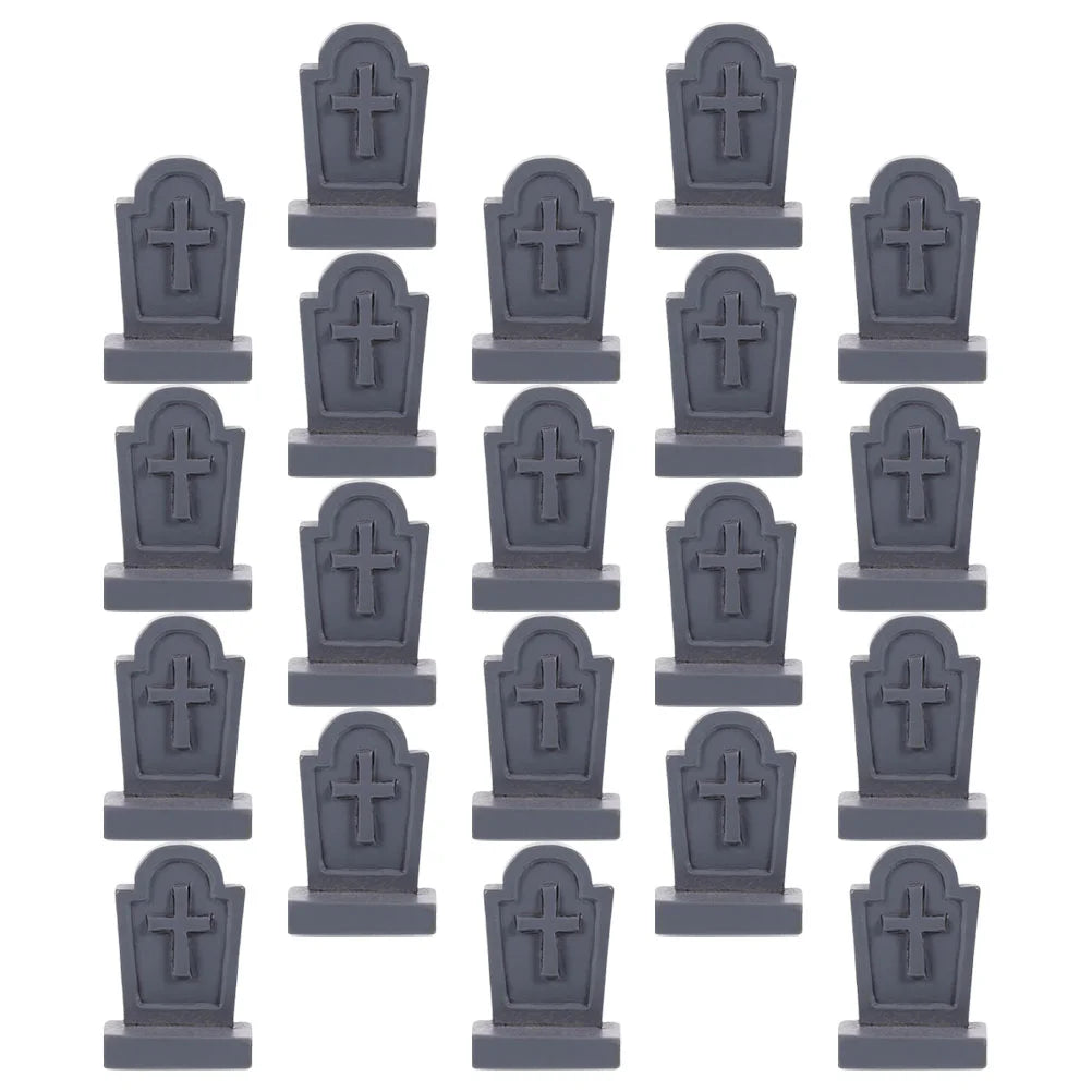 Lot de Mini Pierres Tombale Grises d'Halloween