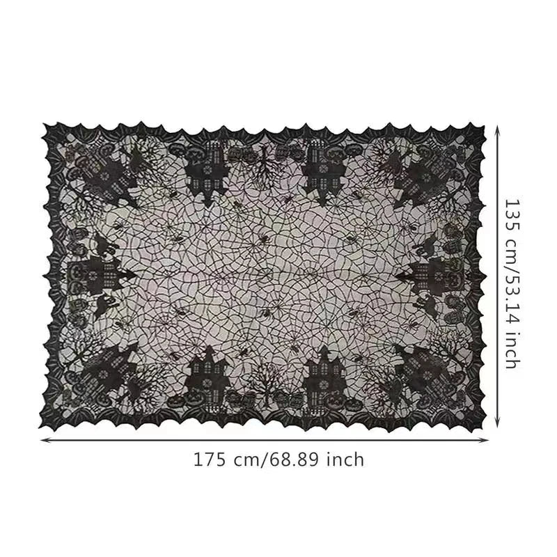Nappe Halloween en Dentelle Noire Toile d'Araignée