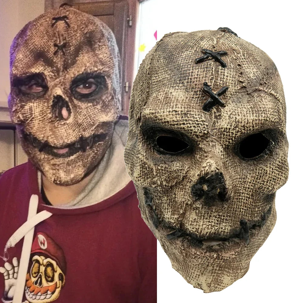 Masque Crâne Horreur en Toile de Jute Cousue