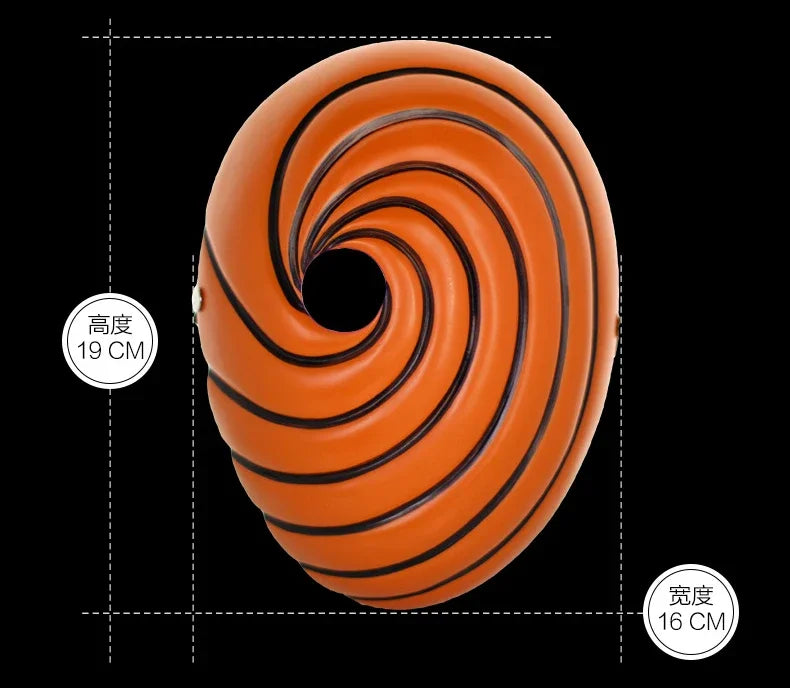 Masque Tobi Naruto Orange à Spirale Noire