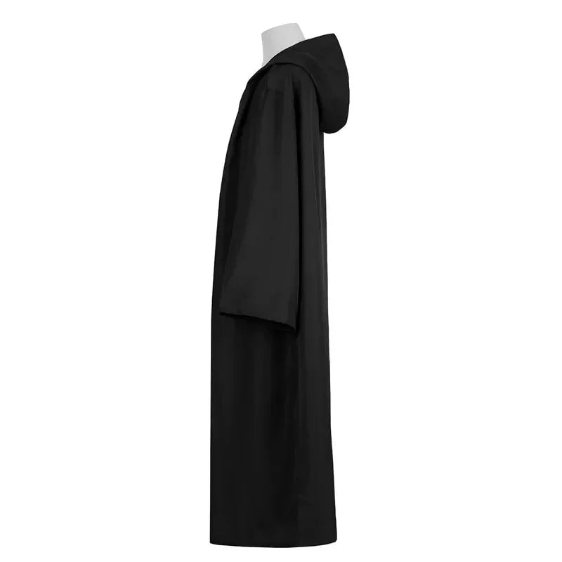 Cape Noire à Capuche Pointue et Manches Larges