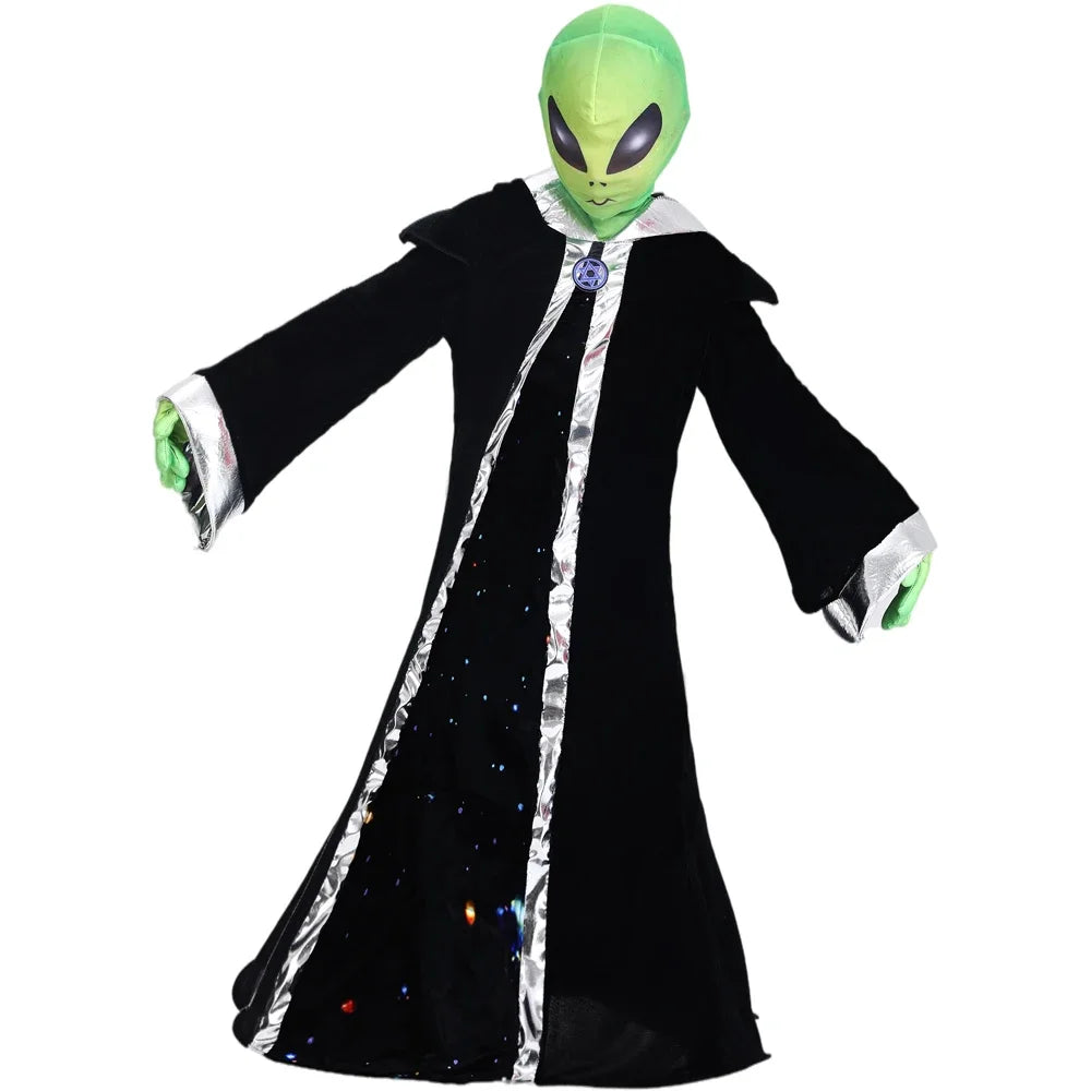 Déguisement d'Alien Noir à Capuche Cosmique