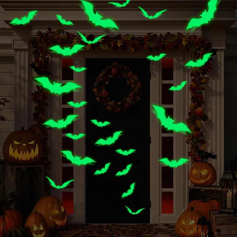 Stickers Muraux Chauves-Souris Vert Néon Halloween