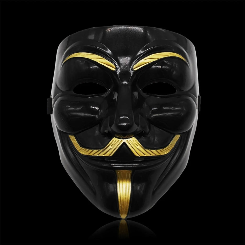 Masque Guy Fawkes Blanc à Moustache et Joues Rouges