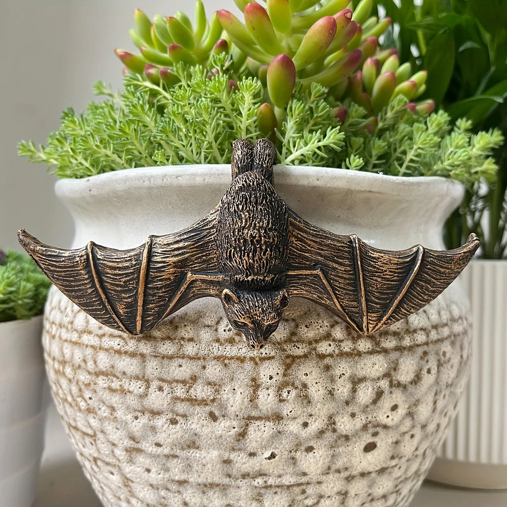 Décoration de Pot Chauve-Souris en Bronze Vieilli