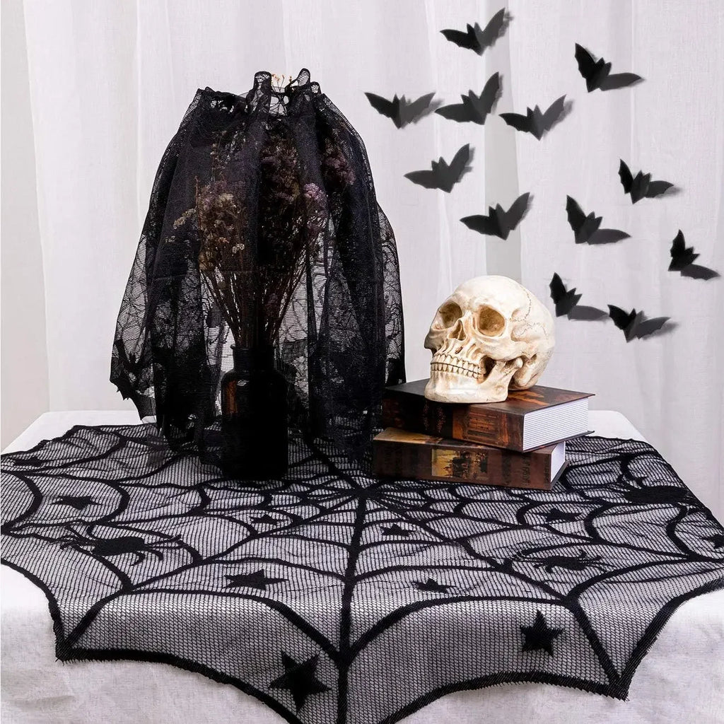 Kit de Décoration Halloween Toiles d'Araignée et Chauves-Souris