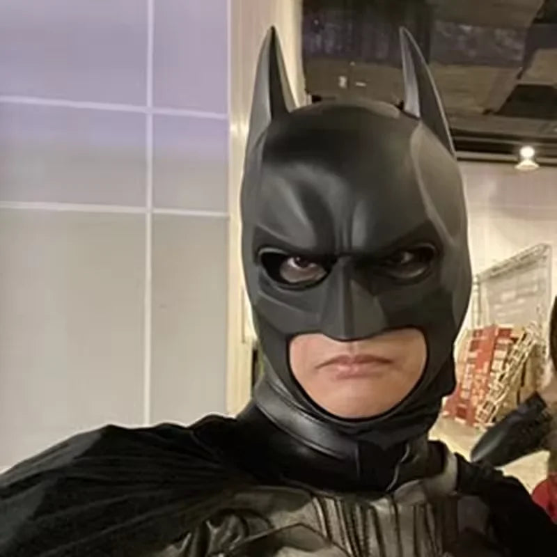 Masque Batman Réaliste en PVC Noir pour Adulte